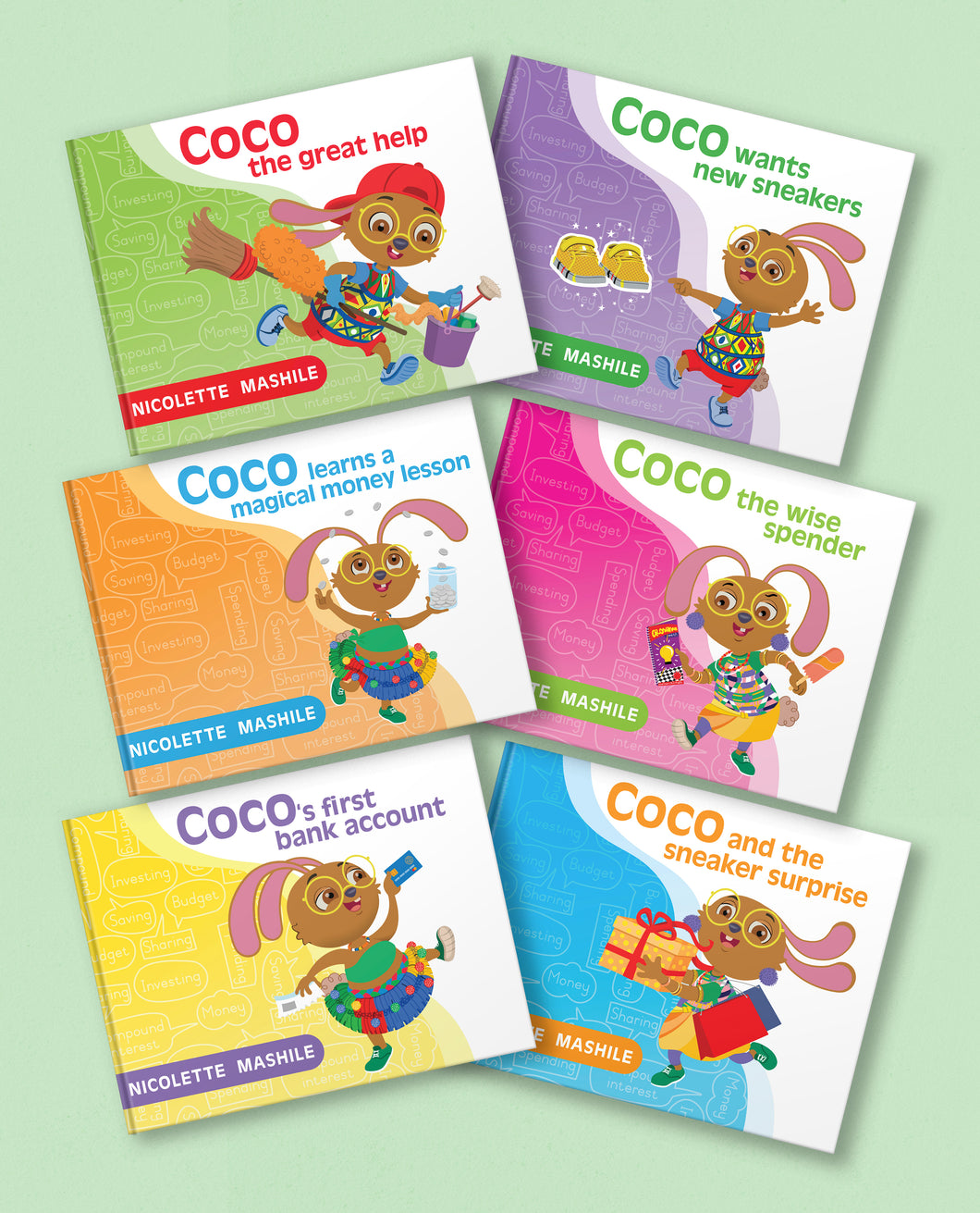 All 7X Coco the Money Bunny books - Hardcover Full Colour